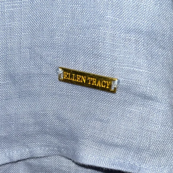 Linen Bell Sleeve Blue Blouse - Picture 3 of 8